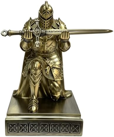 Knight Pen Holder Desk Organizer Office Decor Letter Opener for Desk Bronze - Image 6