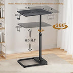facka Adjustable C-Shaped TV Tray Table 18-32 Inch Height Couch Table - Image 2