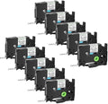 GREENCYCLE 10 Pack Compatible for Ptouch TZe-131 TZ-131 1/2" 12mm 0.47 inch Laminated Label Tapes Black on Clear Used in Ptouch PTD210 PT-D200 PTD600 D400 PTH110 Label Makers by greencycle