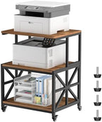 GreenForest Large Printer Stand with Wheels, 23.6"x18.9" Printer Table by GreenForest