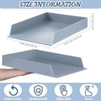 Wenqik Gray Letter Trays Stackable, 6 Pcs Plastic Desk Organizer - Image 3