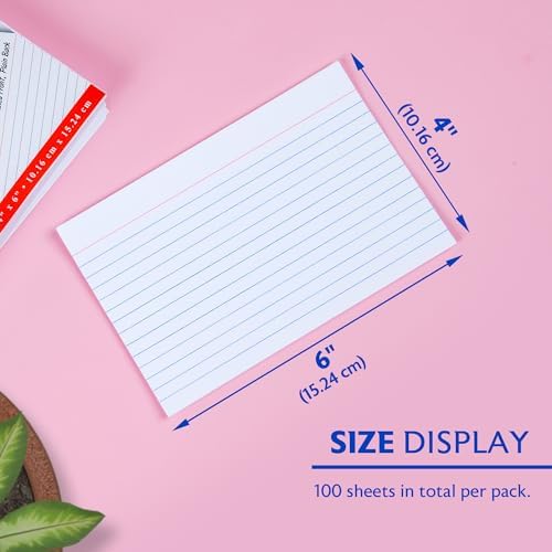 BAZIC Products White Ruled Index Cards, 4 x 6 in, 100 Ct, 24-Case - Image 2