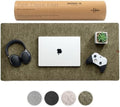 Nordik Felt Desk Mat - Large Felt Desk Pad - Timber Moss Green 35 x 17 in by NordikByDesign
