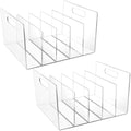 Affrolling 2 Pcs Acrylic File Organizer 5 Slots Clear Desktop File Collator Sturdy Acrylic File Folder Holder for Mail Letter Paper Document Office Home by Affrolling