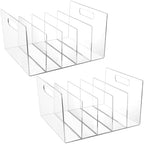 Affrolling 2 Pcs Acrylic File Organizer 5 Slots Clear Desktop File Collator Sturdy Acrylic File Folder Holder for Mail Letter Paper Document Office Home by Affrolling