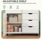 DEVAISE 5-Drawer Wood Office Cabinet, Craft Storage Cabinet, White - Image 6