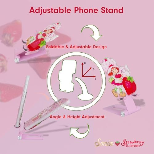 Sonix Character Phone Stand | Adjustable Cell Phone Holder, Desk Stand, Dock | Strawberry Shortcake Vintage - Image 3