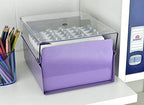 Acrimet 5 X 8 Card File Holder Organizer Box Metal Base Heavy Duty (AZ Index Cards and Divider Included) (Purple Color with Clear Crystal Plastic Lid Cover) - Image 3