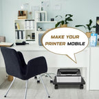 Beeveer 2 Pcs Black Under Desk Printer Stand 15.8 x 13.8 x 3.2 Inches - Image 5