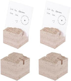 JIMEI 4 Pcs Travertine Place Card Holder Wedding Table Number Sign Stand by JIMEIMarble