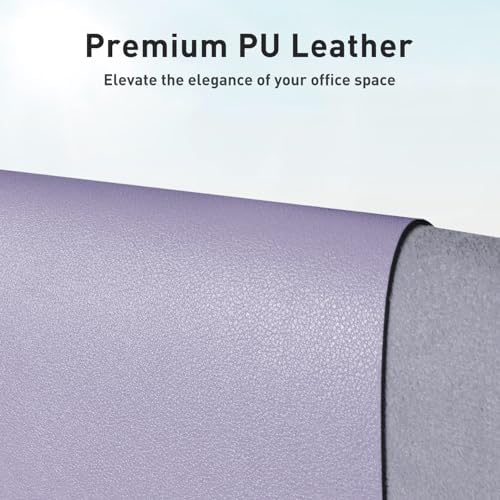 Aothia Faux Leather Desk Mat – Large Mouse Pad, Non-Slip PU Leather Blotter, Waterproof Writing Surface for Office and Home (Lavender, 47.2" x 23.6") - Image 2