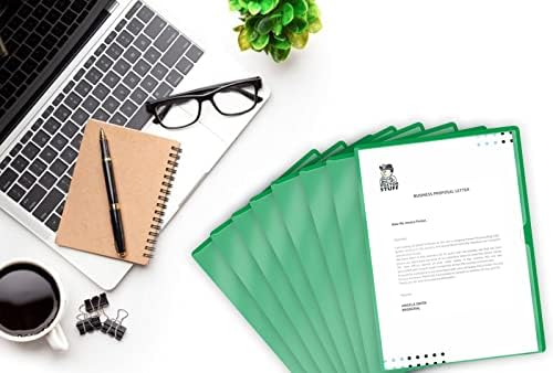 Green Vinyl Folders, Heavy Duty Plastic Folders with Clear Front Pocket, Doctor Stuff, Letter Size L-Type Document Holder for Home, Office and Medical, Pack of 100 - Image 5