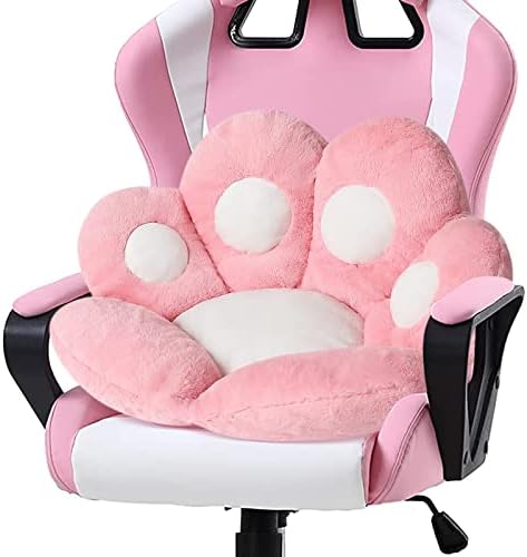 Ditucu Cat Paw Cushion Kawaii Chair Cushions 31.4 x 27.5 inch Cute Stuff Seat Pad Comfy Lazy Sofa Office Floor Pillow for Gaming Chairs Room Decor Pink by DITUCU