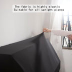 Waterproof Dustproof Elastic Piano Cover - Minimalist All-Black Design - Universal Fit for All Upright Pianos - Stretch Fabric, Easy Instal - Image 4
