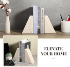 Koville Marble Bookends for Shelves, Large Bookends for Heavy Books, Non-Slip 7Lbs Stone Book Ends for CD/Movies, Modern Decorative Bookends for Shelves Table Home Decor(Navona) - Image 3