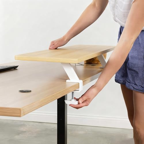 Clamp On Desk Shelf, Adjustable Desktop Extender Storage Organizer - Image 6