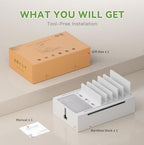 Pezin & Hulin Bamboo Charging Station-White (No USB Charger and Cables) - Image 2