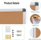 DEVELOP 36x24 Inch Cork Board Bulletin Board, Wall Mounting Pin Memo Notice Cork Board with Silver Aluminium Frame for Office, Home, and Classroom, Includes 10 Push Pins - Image 3
