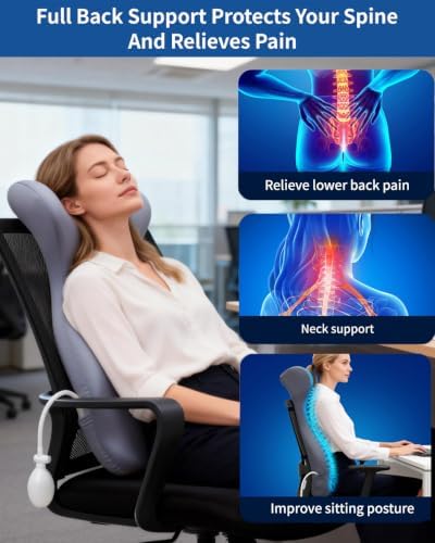 27.7'' Adjustable Airbag Full Back Lumbar Support Pillow, Back Pain Relief - Image 5