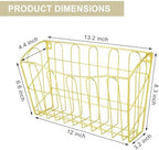 TQVAI Hanging Wall File Organizer 3 Pack, Gold Metal Wall Mounted File Holder, No Assembly Required, Curved Pocket Paper Document Rack for Office Home School Magazine Mail Storage - Image 2