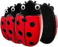 Magnetic Pen Holder for Fridge Whiteboard, 2-in-1 Magnetic Marker Holder Dry Erase Marker Whiteboard Eraser, Cute Ladybug Pencil Cup Desk Organizer for Classroom Office School Home (4-Pack) by Unknown