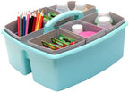 Storex Large Classroom Caddy with Cups, 13 x 11 x 6.575 Inches, Teal, Case of 2 (00984U02C) - Image 5