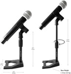 2 Pcs Mic Stand with Mic Clip Desktop, Adjustable Table Microphone Stand, 5/8” to 3/8” Metal Adapter, Heavy Weighted Base, for Blue Yeti Snowball Spark Fifine K669 AT2020 Shure SM58 SM57 - Image 5
