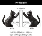 Denique Cat Decorative Bookends, Cute Book Ends to Hold Books, Bookends for Shelves, Unique Cast Iron Book Stopper for Heavy Books, Cat Office Decor, 1 Pair/2 PCS - Image 2