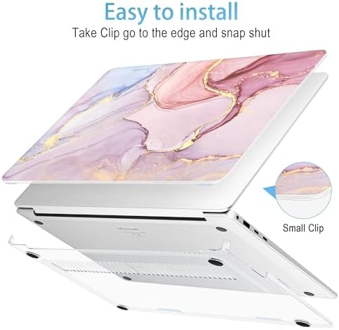 Mektron Case for 13.8" Microsoft Surface Laptop 8/7 (2026/2024) Surface Laptop 13.8 Inch Cover Fits Model 2036, Keyboard Cover +Screen Protector +Dust Plugs, Pink Marble - Image 3