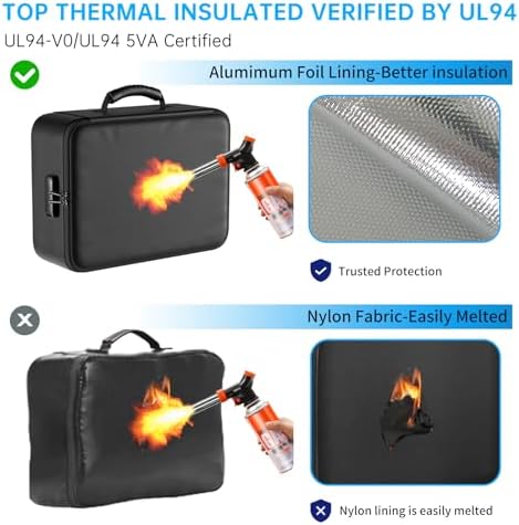 ENGPOW 5200°F Fireproof Document Bag with Lock,8 Layers Heat Insulated - Image 4