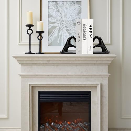 Decorative Bookends Solid Hearthands Sculpture Resin Book Ends, Black - Image 4