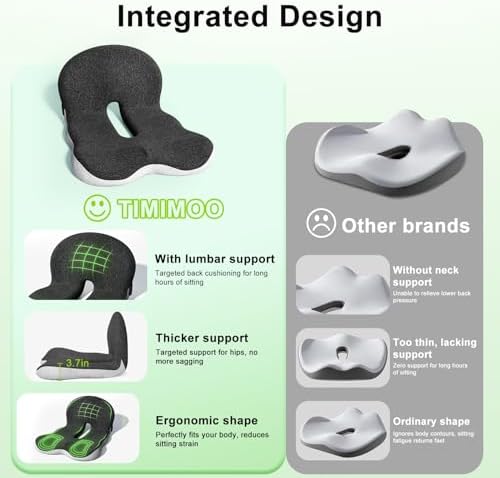 Office Chair Cushion, Ergonomic Seat Cushion with Lumbar Support - Image 4