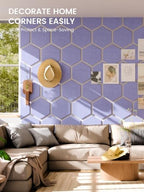 Fluxynara 12-Pack Hexagon Felt Bulletin Board Tiles, Lavender - Image 4
