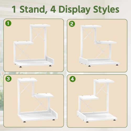 LASZOLA Plant Stand Indoor Tabletop Shelf Small for Desk, Wooden White - Image 4