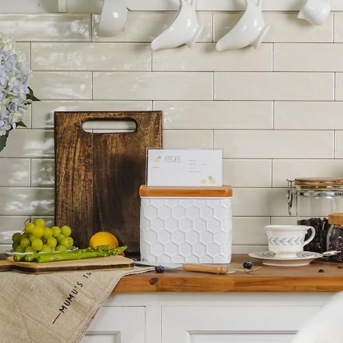 Honeycomb Embossed Recipe Box with 4x6 Cards and Dividers - Image 4