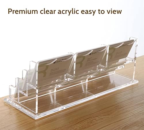 SANRUI Acrylic Business Card Holder for Desk, 9-Slot Horizontal Clear - Image 6