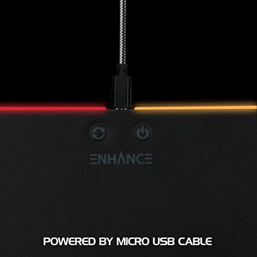 ENHANCE LED Gaming Mouse Pad RGB - Hard Mouse Pad with 7 Light Up Modes and Brightness Controls - Large Surface (13.75 x 9.8 in) with Glowing Lights and Rubber Non-Slip Grip for Desktop Gamers - Image 5