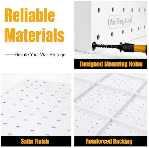 WallPeg Pegboard Kit - 4 Each 24"x16" White Pegbaord Panels - Made in The USA - Image 4