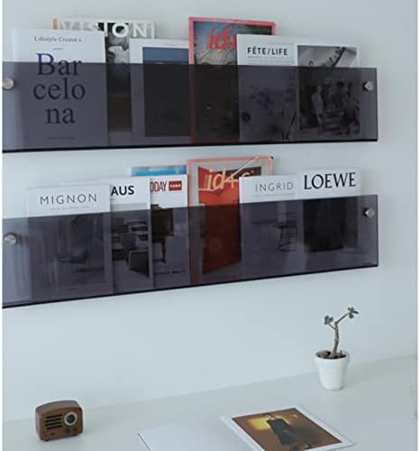 ROYALITA 2-Pack Acrylic Magazine Holder Brochure Holder, Gray 17 Inch - Image 4