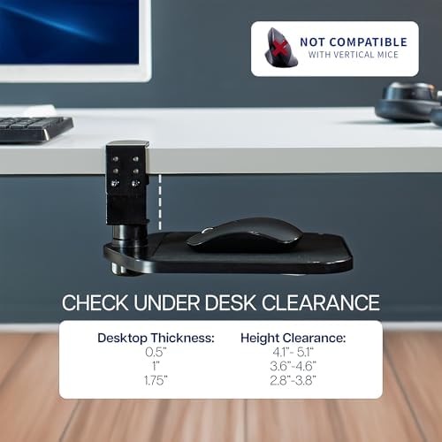 VIVO Black Clamp-on Mouse Pad Holder Platform, MOUNT-MS01A - Image 4