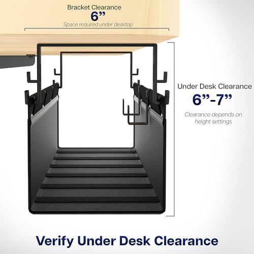 VIVO Black Screw-on 31 in Fabric Cable Management Tray, DESK-AC31F-S - Image 6