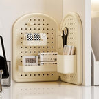 OULIGET Desktop Pegboard Organizer,No Drill Vertical Corner Pegboard Display,Collapsible Hang Desk Organizer with Pegboard Accessories,Space-Saving for Office Countertop Dorm by OULIGET