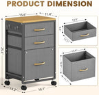 3 Drawer File Cabinet Under Desk, Small Filing Cabinet Printer Stand - Image 2