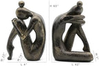 Lukitas Unique Decorative Girl Thinker Bookends, Book Holder, Resin 6.5'' - Image 4