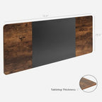 VIVO Black/Vintage Brown 71 x 30 in Table Top, DESK-TOP72-30BN - Image 3