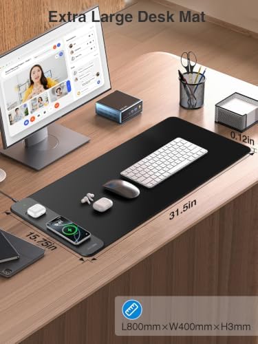 Magnetic Wireless Charging Mouse Pad, 31.5"x15.8" Large Desk Mat - Image 5