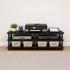 Furinno Turn-S-Tube Toolless 3-Tier TV Stand, Dark Cherry - Image 2