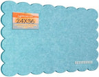 Scalloped Bulletin Board 36x24 inches, Decorative Felt Pin Board for Wall by Lightomorrow
