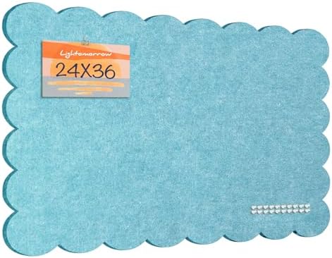 Scalloped Bulletin Board 36x24 inches, Decorative Felt Pin Board for Wall by Lightomorrow