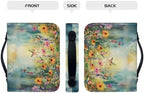 Boho Butterfly Floral Pattern Bible Cover for Women Men, Bible Case Bag with Top Handle PU Leather Bible Carrying Case for Church - Image 3